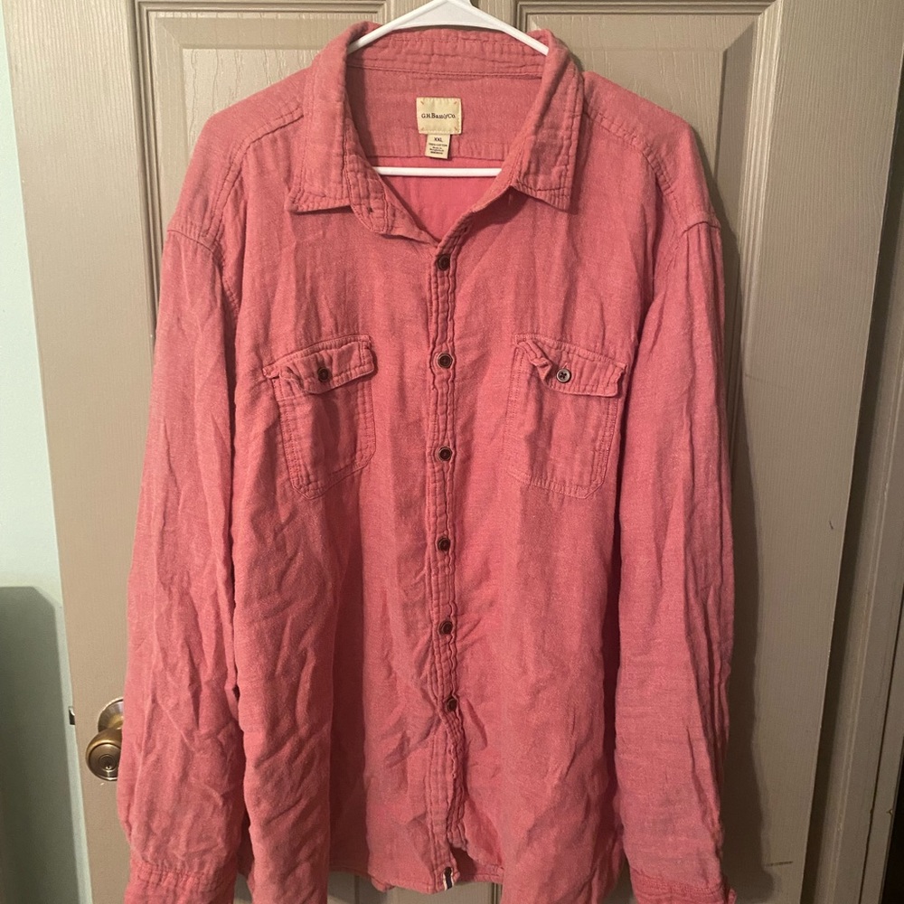 GH Bass & Co Red Long Sleeve Shirt XXL